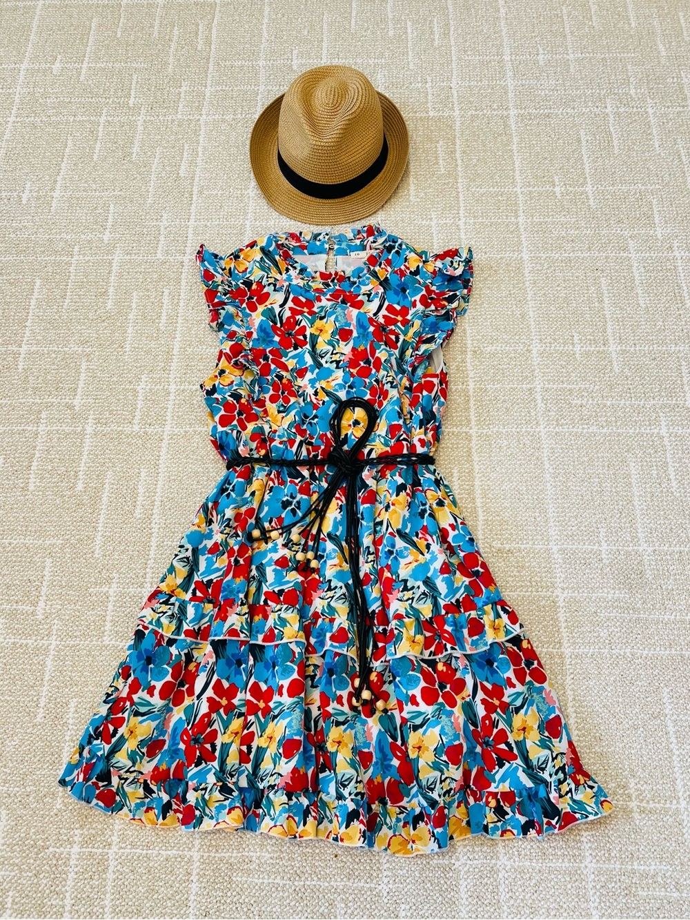 ❤️🤍💙 Red, White and Blue Floral Dress Size M-L with Nice Pockets!